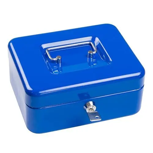 Produktbild: NEU!! SAX Geldkassette 20x16x9 cm, 5 -Fächer-Münzeinsatz, BLAU