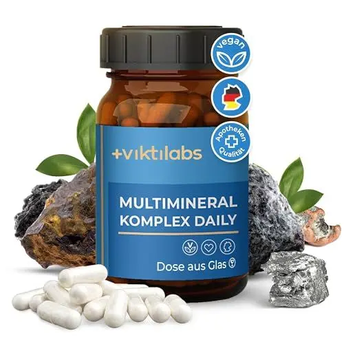 Produktbild: Viktilabs© Multimineral Komplex Daily - Vegan | Hochdosiert mit Magnesium, Silizium, Zink, Eisen, Bor, Kupfer, Mangan, Chrom, Selen, Jod | Laborgeprüft | Ohne Zusätze - 60 Kapseln | Monatsvorrat