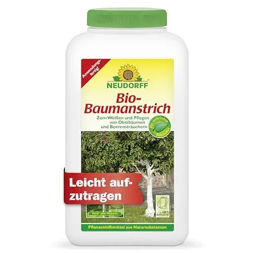 Produktbild: Neudorff Bio-Baumanstrich – Anwendungsfertiger Kalkanstrich zum natürlichen Weißen und Pflegen von Obstbäumen und Beerensträuchern, 2 Liter, Weiß