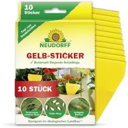 Produktbild: Neudorff Gelbsticker gegen kleine fliegende Schädlinge wie Trauermücken, insektizid frei, geruchlos, 10 Stück (1er Pack), Schwarz