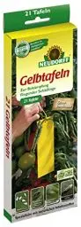 Produktbild: Neudorff Gelbtafeln (kleinformatig) – Gegen kleine fliegende Schädlinge wie Trauermücken und Weiße Fliegen, insektizid frei, geruchlos, 21 Stück, Gelb