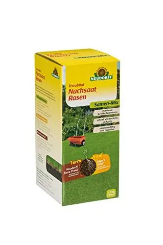 Produktbild: Neudorff TerraVital NachsaatRasen 1,5 kg für 60 m² speziell für die Auffrischung, Verdichtung und Reparatur von geschädigten Rasenflächen
