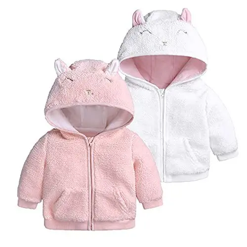Produktbild: Neugeborenes Baby Mädchen Fleecejacke übergangsmantel Kleinkind Herbst Mit Kapuze Hooded Wollmantel Baby PlüSchjacke Kinder WintermäNtel Wollfleece Umhangjacke Oberbekleidung Strickmantel Weihnachts