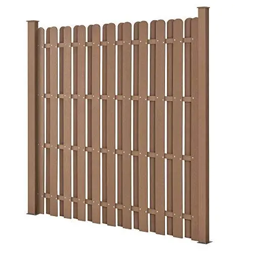 Produktbild: neu.holz WPC Gartenzaun 185x193cm Braun Sichtschutz Windschutz Lamellenzaun Zaun