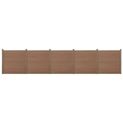Produktbild: neu.holz WPC Gartenzaun mit Pfosten 183x879cm Braun Sichtschutz Windschutz Lamellenzaun Zaun