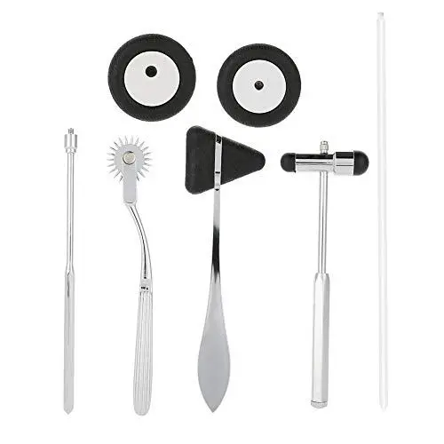 Produktbild: Neurologischer Hammer, Percussion Hammer Neurologischer Reflexhammer 5-teiliges Set für Krankenschwestern, mit spitzem, rundem, dreieckigem, T-förmigem Kopf für Hautreflexe und Oberflächenreaktionen