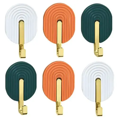 Produktbild: NEUSID Klebehaken Set, 6 Stück Haken Selbstklebend Bunt Garderobenhaken Handtuchhaken Ohne Bohren Kleiderhaken zum Kleben Sselbstklebende Wandhaken Hooks for Hanging