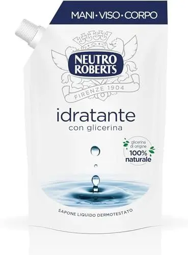 Produktbild: Neutro Roberts Flüssigseife Ecopouch Feuchtigkeitsspendend mit Glycerin, umweltfreundliche Nachfüllung von Flüssigseife für Hände, dermatologisch getestet, ohne Seife, 400 ml Flasche