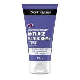 Produktbild: Neutrogena Anti-Aging Handcreme mit LSF 20, Feuchtigkeitscreme mit Kollagen und stimulierenden Mineralien für glatte, straffe Haut, beugt Pigmentflecken vor (75 ml)