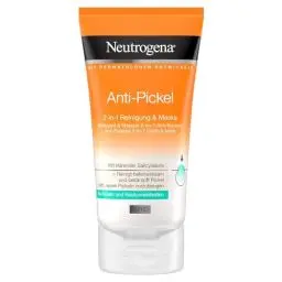 Produktbild: Neutrogena Anti-Pickel 2-in-1 Reinigung & Maske (150 ml), klärende Gesichtsreinigung & Gesichtsmaske mit 1% Salicylsäure (BHA), Anti Pickel Maske mit Glycerin für porentiefe Reinigung ohne austrocknen
