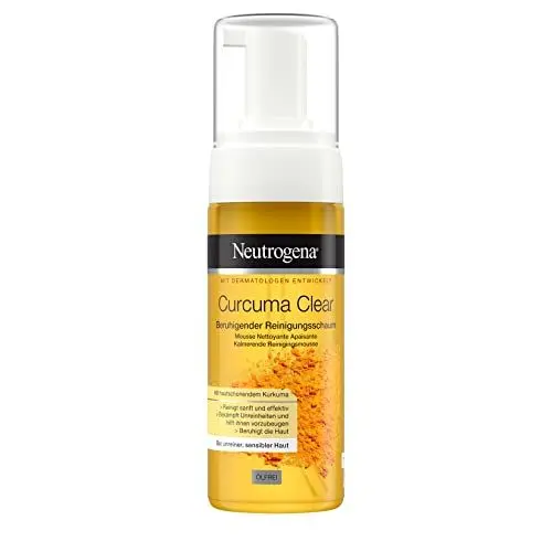 Produktbild: Neutrogena Curcuma Clear Gesichtsreinigung, Beruhigender Reinigungsschaum, Make-up Entferner, 150ml