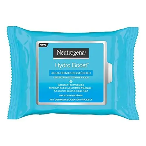 Produktbild: Neutrogena Hydro Boost Aqua Reinigungstücher / Mit Neutrogena Reinigungstechnologie, Hyaluronsäure und Feuchtigkeitspflege /1stück 25 tücher