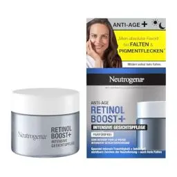 Produktbild: Neutrogena Retinol Boost+ Intensive Gesichtspflege, reichhaltige Anti Aging Gesichtscreme mit reinem Retinol, Feuchtigkeitscreme für glattere, gepflegte Haut, mildert Pigmentflecken (50 ml)