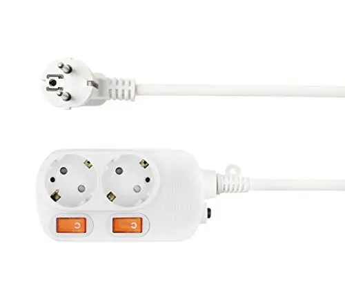 Produktbild: NEUVIELE Steckdosenleiste 6-Fach mit Überspannungsschutz und 1,5m Kabel -Mehrfachsteckdose mit Schalter -PC 3300W/16A