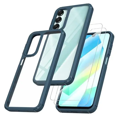 Produktbild: Nevecover Hülle für Samsung Galaxy A16 5G / 4G, mit 2 Stück Schutzfolie 360 Grad Stoßfest Schutzhülle Bumper Cover Case Transparent Handyhülle für Samsung Galaxy A16 5G / 4G (6.7