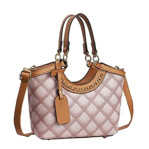 Produktbild: Nevenka Handtaschen für Frauen Kette Schulter Leder Tote Bag Top Griff Handtasche (Khaki)