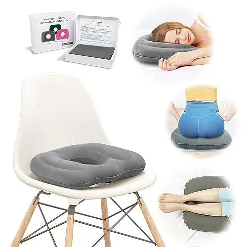 Produktbild: Nevife Aufblasbares Donut-Kissen, orthopädisches Sitzkissen für Zuhause, Büro oder Auto. Ideal bei Steißbein, Prostata, Ischias, Bettwunden, postpartaler Schwangerschaft und postoperativen Schmerzen.
