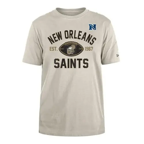 Produktbild: NEW ORLEANS SAINTS New Era Cap NFL Regular T-Shirt Distressed Screenprint Team Graphic Stone Unisex