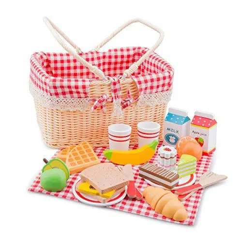 Produktbild: New Classic Toys - 10590 - Kinderrollenspiele - Schneideset Picknickkorb - 27 Teile