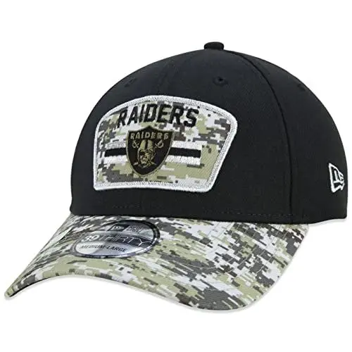 Produktbild: New Era NFL21 Salute to Service 39Thirty Cap LAS Vegas Raiders Schwarz Camouflage, Size:L/XL