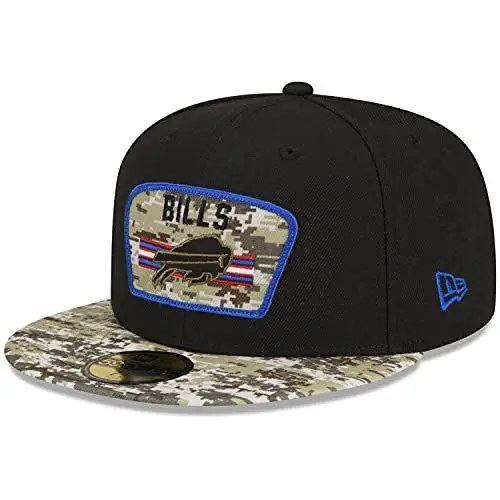 Produktbild: New Era 59Fifty Buffalo Bills Cap Basecap Baseballcap Flat Brim Fitted NFL-Cap (7 0/0 (55,8 cm) - schwarz)