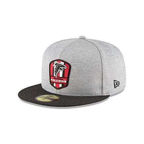 Produktbild: New Era Atlanta Falcons 59fifty Basecap - NFL 2018 Sideline Road - Heather Grey - 7 3/4-62cm (XXL)