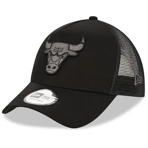 Produktbild: New Era Chicago Bulls NBA BOB Team Logo Schwarz Verstellbare A-Frame Trucker Cap - One-Size