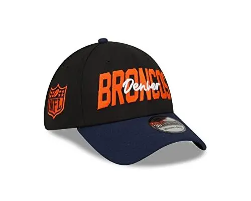 Produktbild: New Era 39Thirty Cap - NFL 2022 Draft Denver Broncos, Broncos de Denver, Schwarz, Small