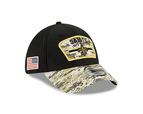 Produktbild: New Era NFL21 Salute to Service 39Thirty Cap New Orleans Saints Schwarz Camouflage, Size:L/XL