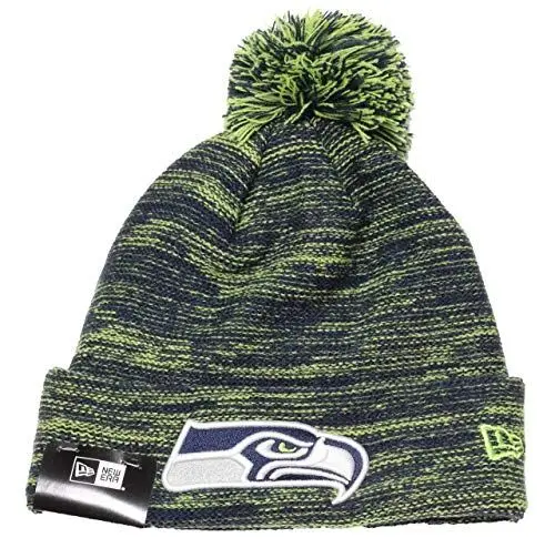 Produktbild: New Era Marl Knit Bommelmütze Seattle Seahawks Blau Grün