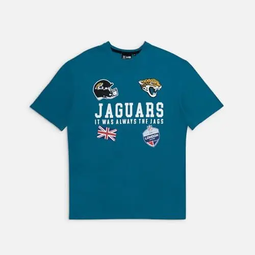 Produktbild: New Era Unisex NFL Games Collegiate Oversized Jacksonville Jaguars Ttw T-Shirt, Turquoise, M EU