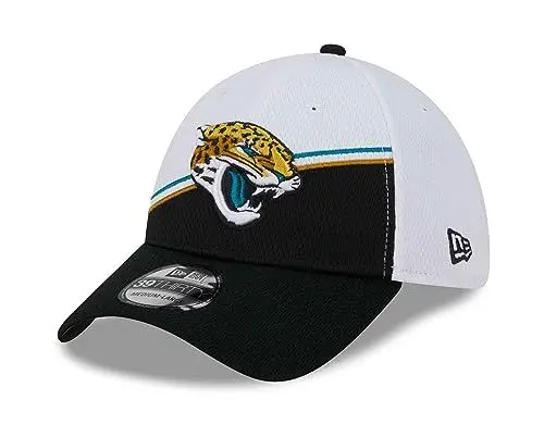 Produktbild: New Era - NFL Jacksonville Jaguars 2023 Sideline 39Thirty Stretch Cap Farbe Türkis-Weiß, Größe M-L