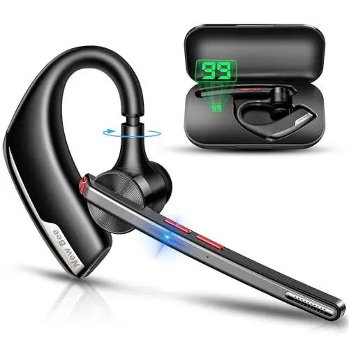 Produktbild: New bee Bluetooth Headset Wireless V5.2 mit 80h Spielzeit Bluetooth Freisprech Headset mit CVC 8.0 und ENC Dual Mic für Büro/Geschäft/Fahren