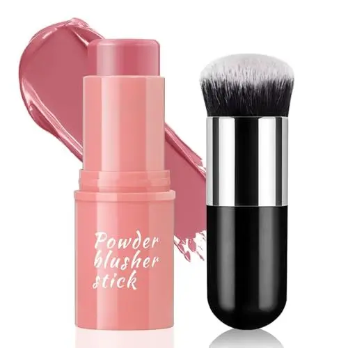 Produktbild: NewBang Cream Blush Stick, 3-in-1 Multi-Use Blusher Kontur für Augen, Lippen und Wangen-Tönung, Befeuchtend, Langanhaltend, Wasserdichtes Damen-Make-up für Frauen und Mädchen mit Pinsel #03