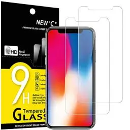 Produktbild: NEW'C 2 Stück für iPhone 11 Pro und iPhone X und iPhone XS für Panzerglas, Frei von Kratzern, 9H Härte, HD Displayschutzfolie, 0.33mm Ultra-klar, Ultrabeständig