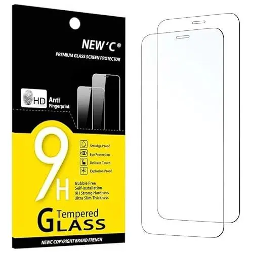 Produktbild: NEW'C 2 Stück für iPhone 12 und iPhone 12 Pro für Panzerglas (6,1 Zoll), Frei von Kratzern, 9H Härte, HD Displayschutz folie, 0.33mm Ultra-klar, Ultrabeständig
