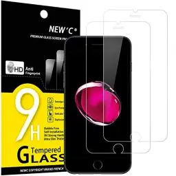 Produktbild: NEW'C 2 Stück, Panzer Schutz Glas für iPhone 7 und iPhone 8, Frei von Kratzern, 9H Härte, HD Displayschutzfolie, 0.33mm Ultra-klar, Ultrabeständig