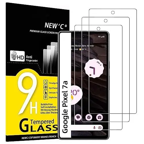 Produktbild: NEW'C 3 Stück für Google Pixel 7a für Panzerglas, Frei von Kratzern, 9H Härte, HD Displayschutzfolie, 0.33mm Ultra-klar, Ultrabeständig