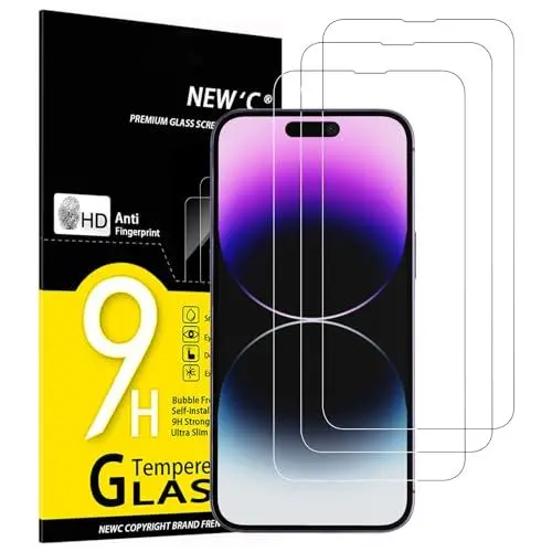 Produktbild: NEW'C 3 Stück für iPhone 14 Pro Max für Panzerglas (6,7 Zoll), Frei von Kratzern, 9H Härte, HD Displayschutzfolie, 0.33mm Ultra-klar, Ultrabeständig