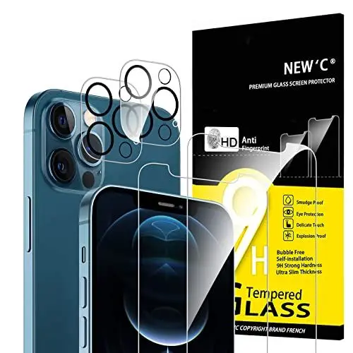 Produktbild: NEW'C für iPhone 12 Pro für Panzerglas (2 Stück) und Kamera Panzer Schutz Glas für Kameraschutz (2 Stück) - kratzfest - keine Luftblasen - extrem widerstandsfähig - 9H-Härteglas