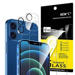 Produktbild: NEW'C für iPhone 12 für Panzerglas (2 Stück) und Kamera Panzer Schutz Glas für Kameraschutz (2 Stück) - kratzfest - keine Luftblasen - extrem widerstandsfähig - 9H-Härteglas