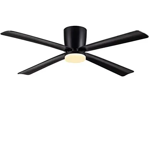 Produktbild: Newday Deckenventilator mit licht Beleuchtung und Fernbedienung Schwarz, Deckenlampe mit Ventilator 122CM, Deckenventilator mit Beleuchtung für Schlafzimmer, Wohnzimmer,DC Motor Leise