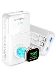 Produktbild: NEWDERY Powerbank für Apple Watch & iPhone Ladegerät 20000mAh Drahtloses Ladestation Power Bank, Schnelles Laden Externes Akkupack tragbarer Reiseakku für iPhone 15/14/13/12 Serie, iWatch Ultra/9-1