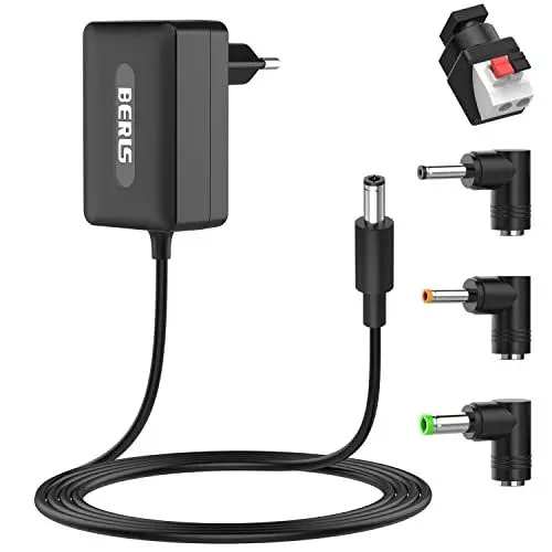 Produktbild: Newding Universal Netzteil 12V 3A, 36W Netzgerät (3000mA), Ladegerät mit 4 DC Adaptern (5.5x2.5/2.1, 4.0x1.7, 3.5x1.35mm) und DIY Klemme für Monitor, LED Streifen, Router, Elektronik