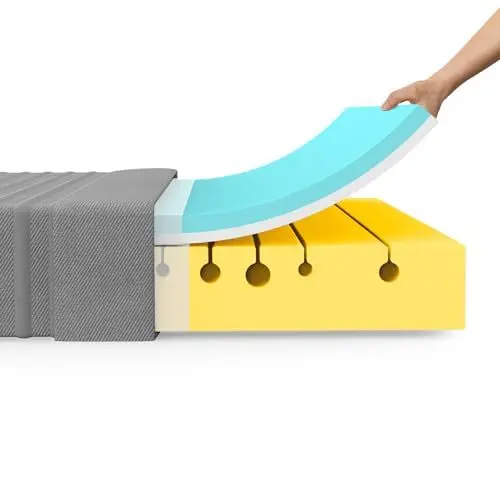 Produktbild: Newentor® 3in1 Härtegrade Matratze 180x200cm H2 & H3 & H5, Höhe 18 cm Gel Memoryschaum 7 Zonen Matratze, Öko-Tex Zertifiziert, Bezug Waschbar