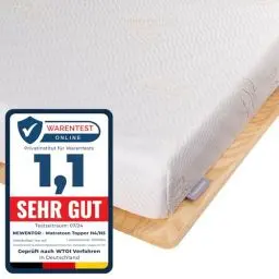 Produktbild: Newentor® Matratzen Topper 90x200cm H4 H5, Matratzentopper 90x200 Schlafsofa Bett Gelschaum, Mattress Topper 90x200 Boxspringbett Öko-Tex Zertifiziert Gel Bezug Kaltschaum 7CM Höhe