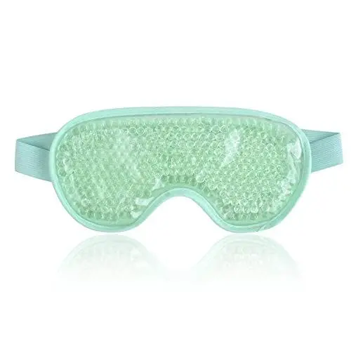 Produktbild: NEWGO Augenmaske Kühlend Kühlmaske Gesicht Kühlbrille für Migräne, Kopfschmerzen, Geschwollene, Müde Augen, Augenringe, Sinusschmerzen, Ice Eye Mask (Grün)
