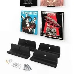 Produktbild: NewGround Designs Schallplatten Wandhalterung (4 Stück) LP Halterung, Vinyl Halter, Regal, Rahmen, Display Schallplattenhalter 7