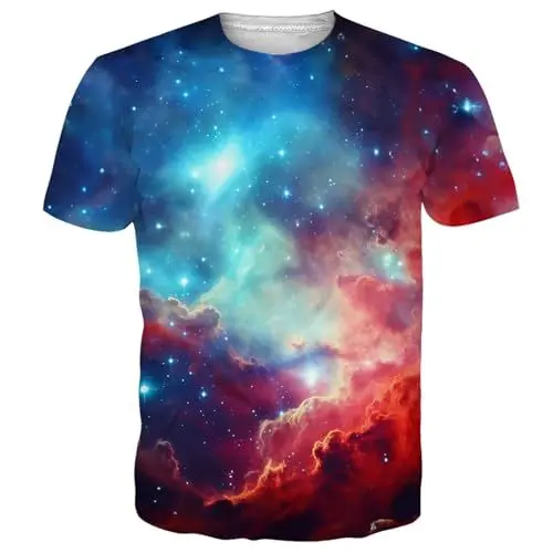 Produktbild: NEWISTAR T Shirt Herren 3D Galaxis Druck Lustig Unisex Slim Fit T-Shirt Casual Cool Grafik Muster Sommer Kurzarm Tops Tee für Männer Bunte XL