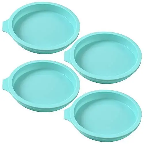 Produktbild: Newk Silikon Runde Kuchenform, 4 Packungen Silikonscheibe wie Form für Kuchen, Harzuntersetzer, handgemachte Seife – 6 Zoll